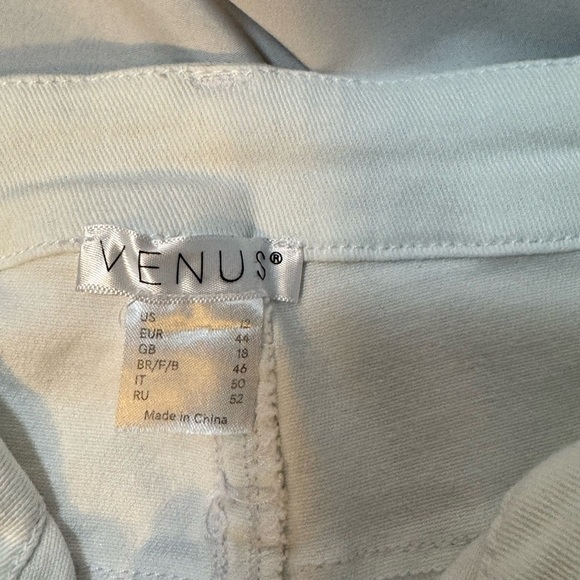 VENUS White Cropped Jeans Size 12 – Pink Embroidered Ankle Pants - Picture 6 of 7